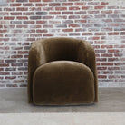 verellen theo club swivel chair in mohair.