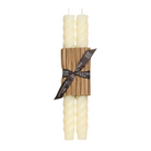 twisted rope 10" candles in cream.