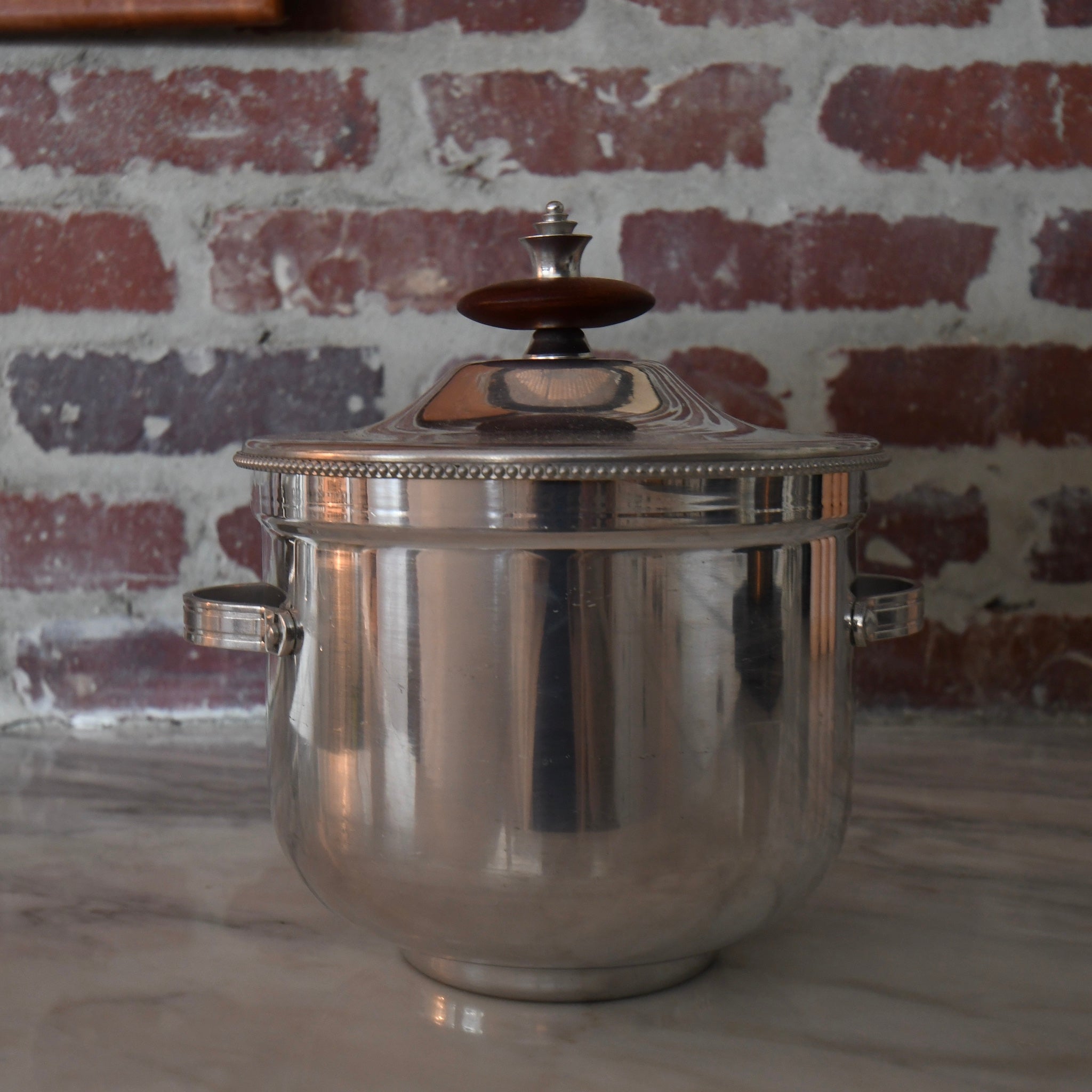 vintage silver ice bucket.
