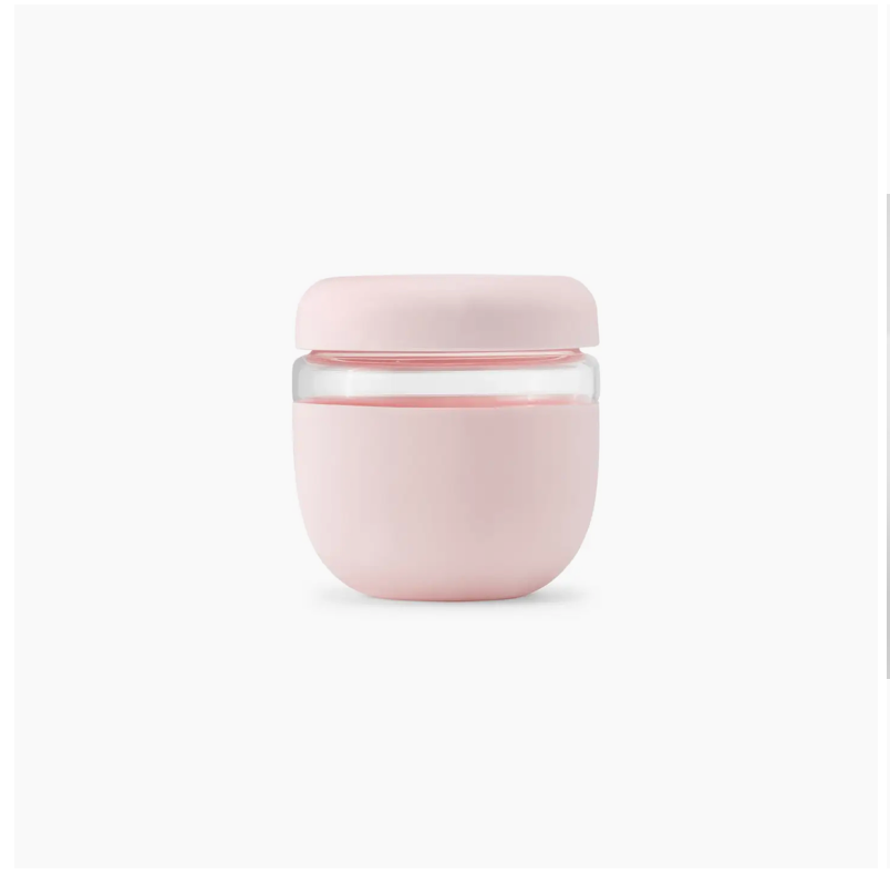w&p glass seal tight to-go & storage bowl, blush.