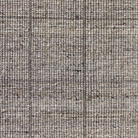 Windowpane Check Rug in greige with handwoven 2/3-inch pile, durable polyester-wool blend, featuring gray and taupe grid pattern.