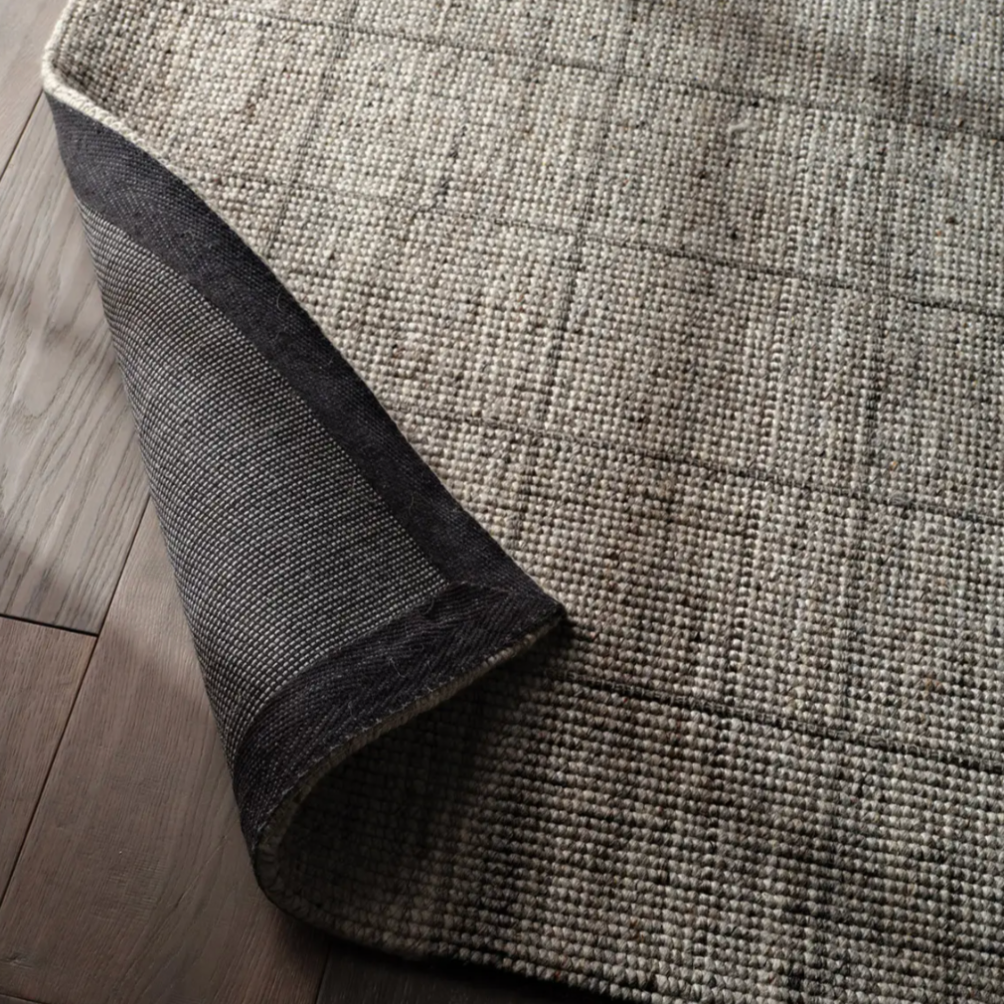 windowpane check rug in greige.