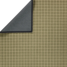 Windowpane Check Rug in olive green with handwoven 2/3-inch pile, durable wool and PET yarn blend, ideal for medium-traffic spaces.