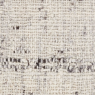 Woven white and grey rug with basket weave texture, handwoven wool, neutral ivory and charcoal gray tones, plush and durable.