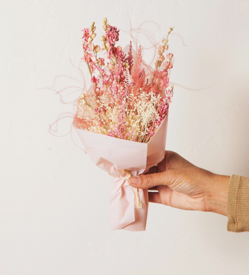 Sweetheart Blush Mini Dried Bouquet - Shoppe Details and Design