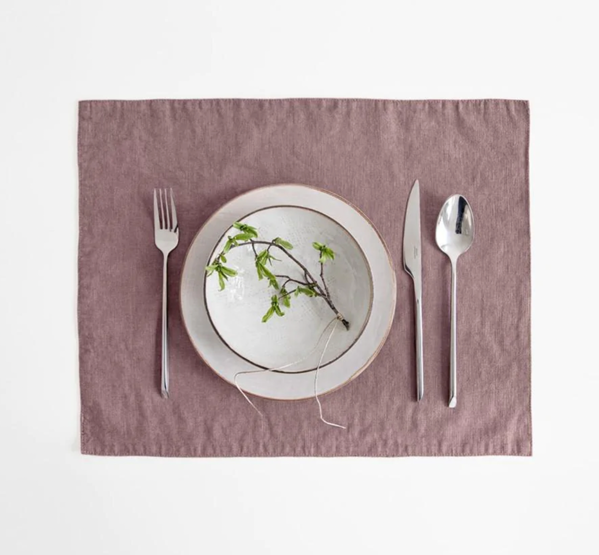 ashes of roses linen placemat (set of two) | linen tales.