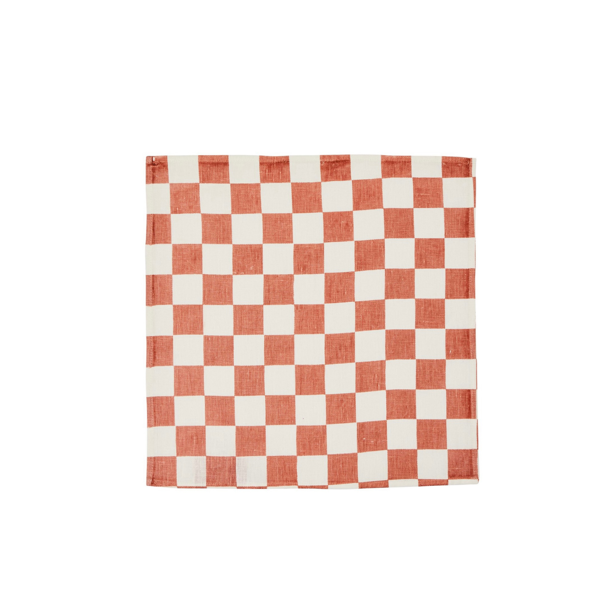Bonnie and Neil Checkers Terracotta Linen Napkins - Set of 2 - Shoppe Details and Design.