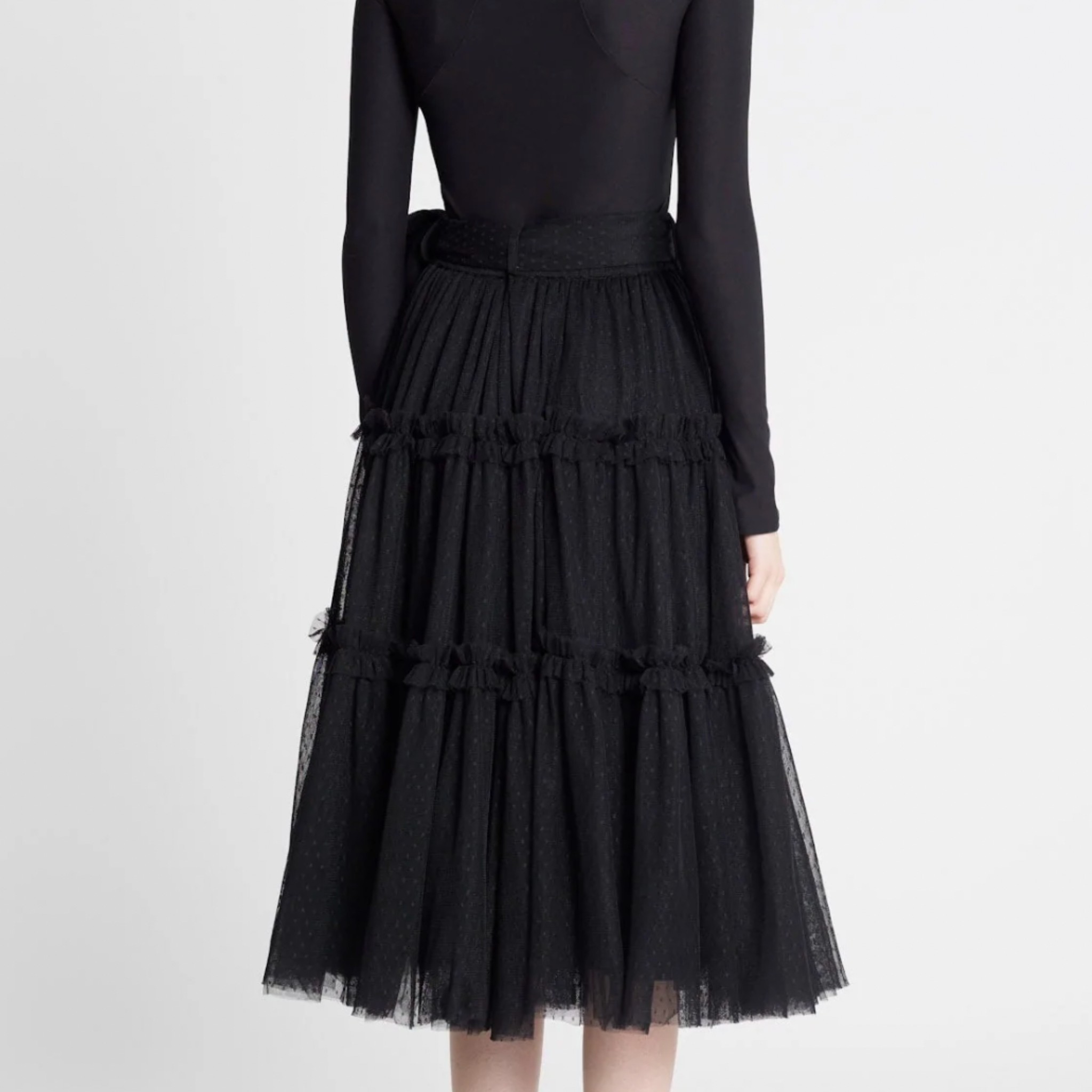 mille chloe skirt in sheer black tulle