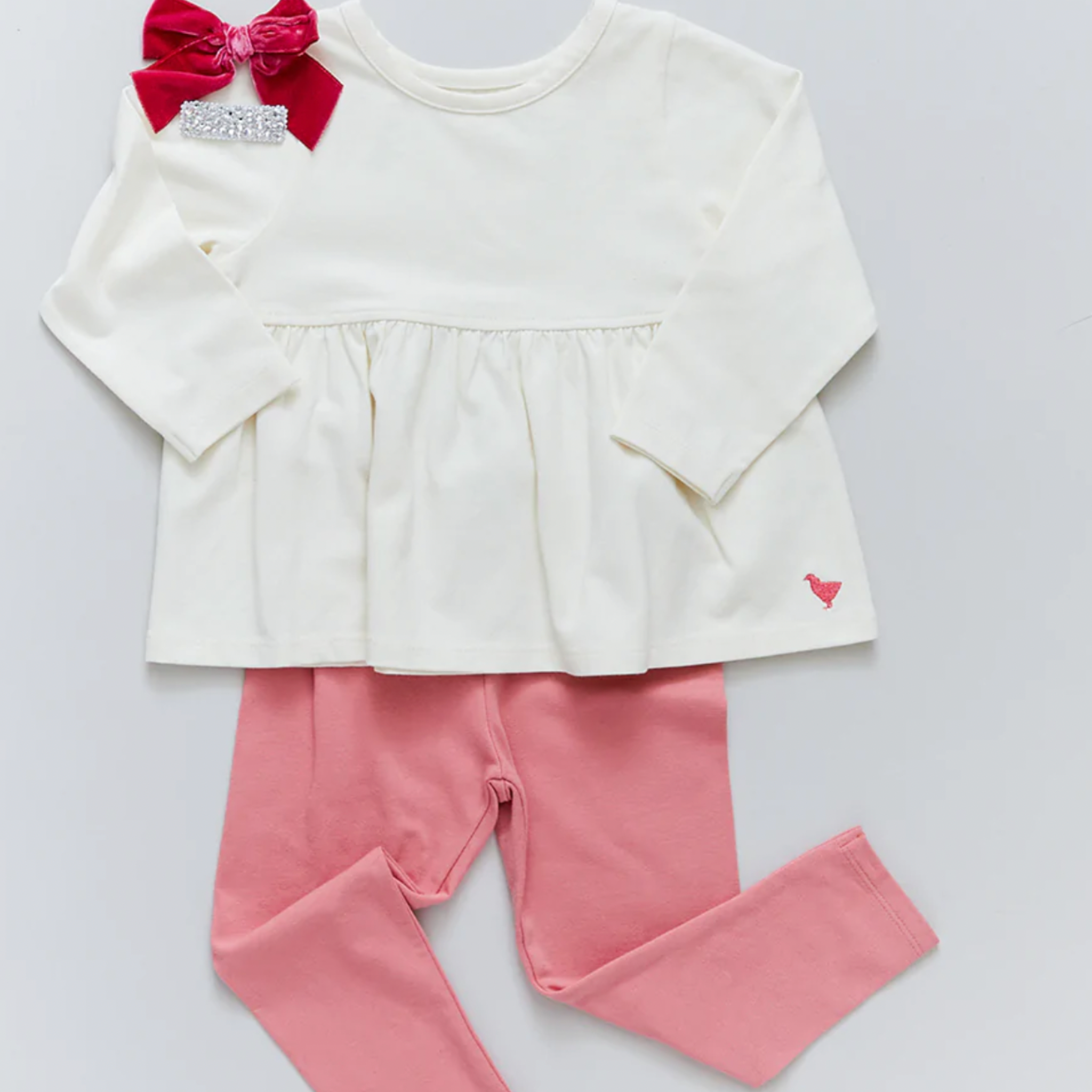 Pink Chicken - Girls Organic Bette Top in Antique White - Shoppe Details and Design.