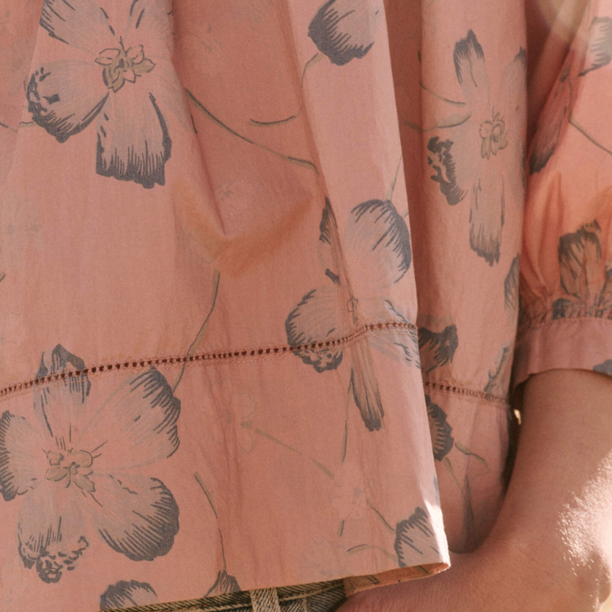 The Great Patio Top in Pink and Blue Floral - Shoppe Details and Design.