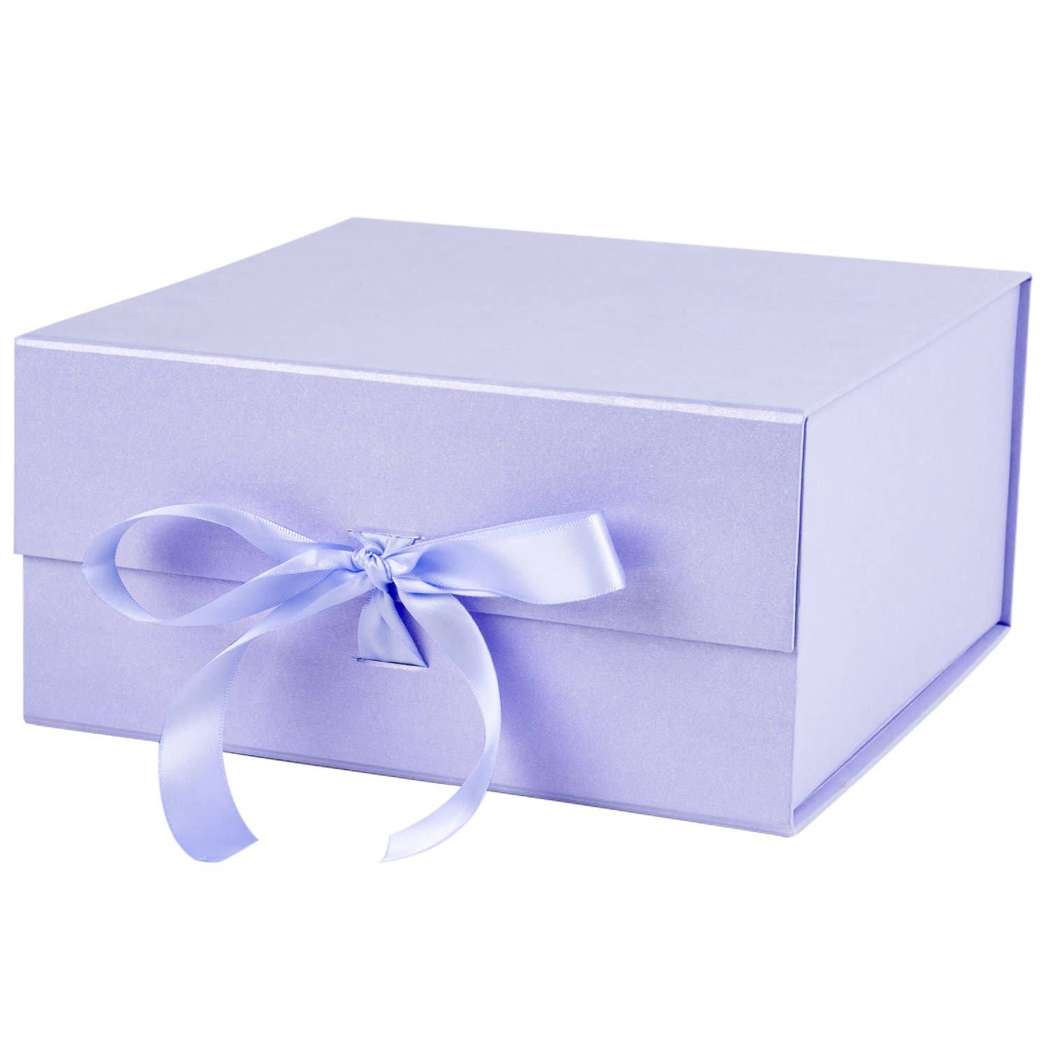 7 Colors | 8" x 8" x 4" Collapsable Gift Box w/ Satin Ribbon & Magnetic Square Flap Lid - Shoppe Details and Design