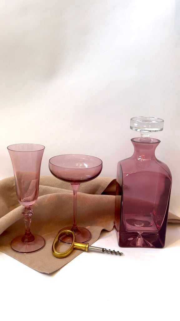 Estelle Colored Glass Rose Regal Flute Set - A Tribute to Elegance - Shoppe Details and Design
