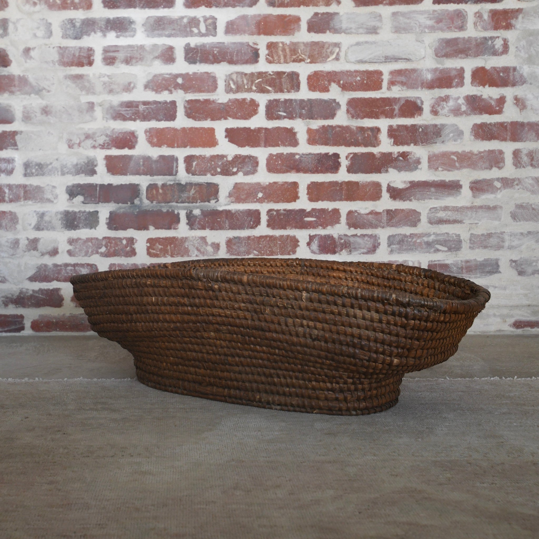 20th century french woven oval basket.