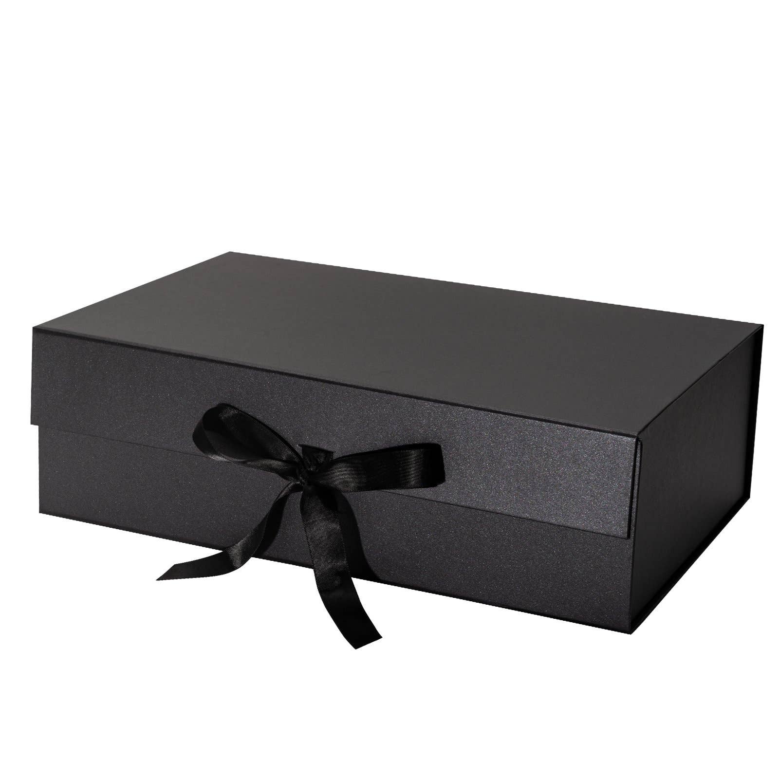 4 Colors | 14" x 9" x 4.3" Collapsable Gift Box w/ Satin Ribbon & Magnetic Square Flap Lid - Shoppe Details and Design