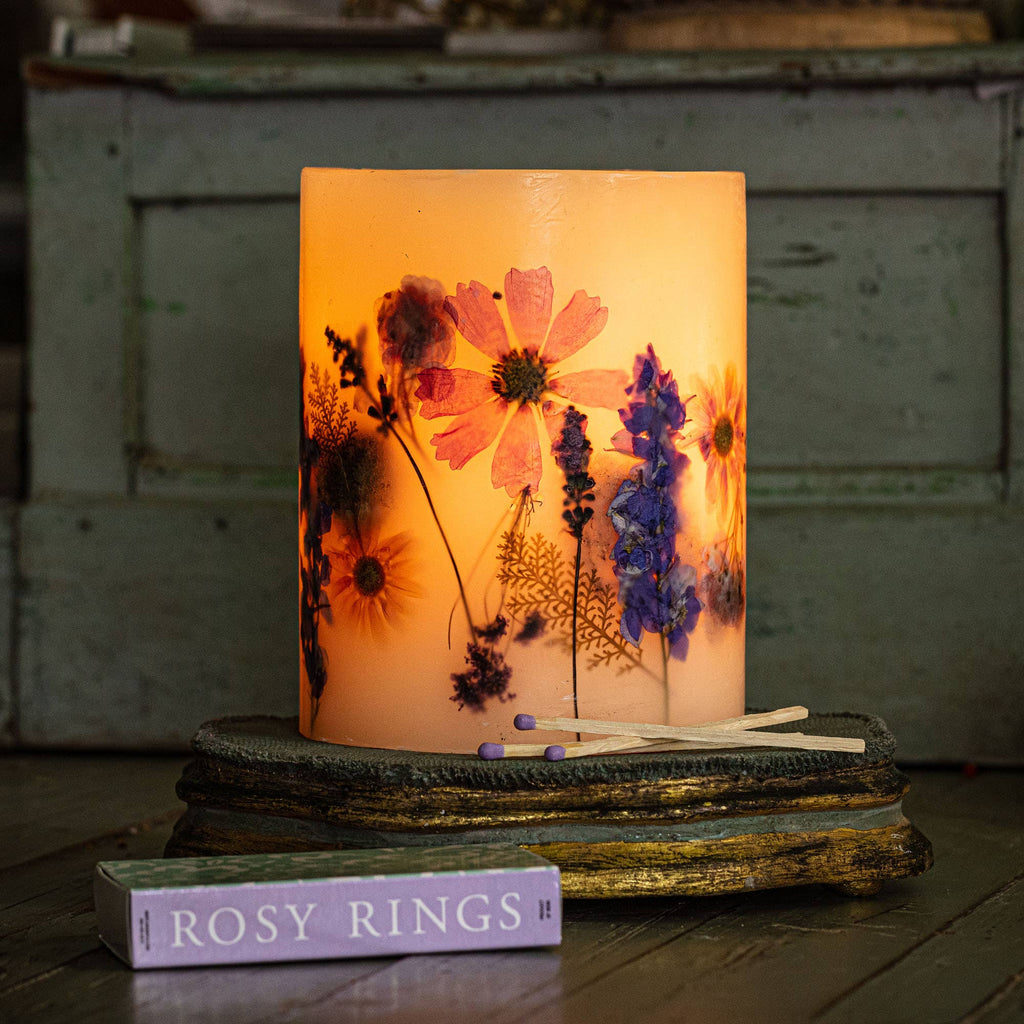 Rosy Rings Roman Lavender Round Botanical Candle