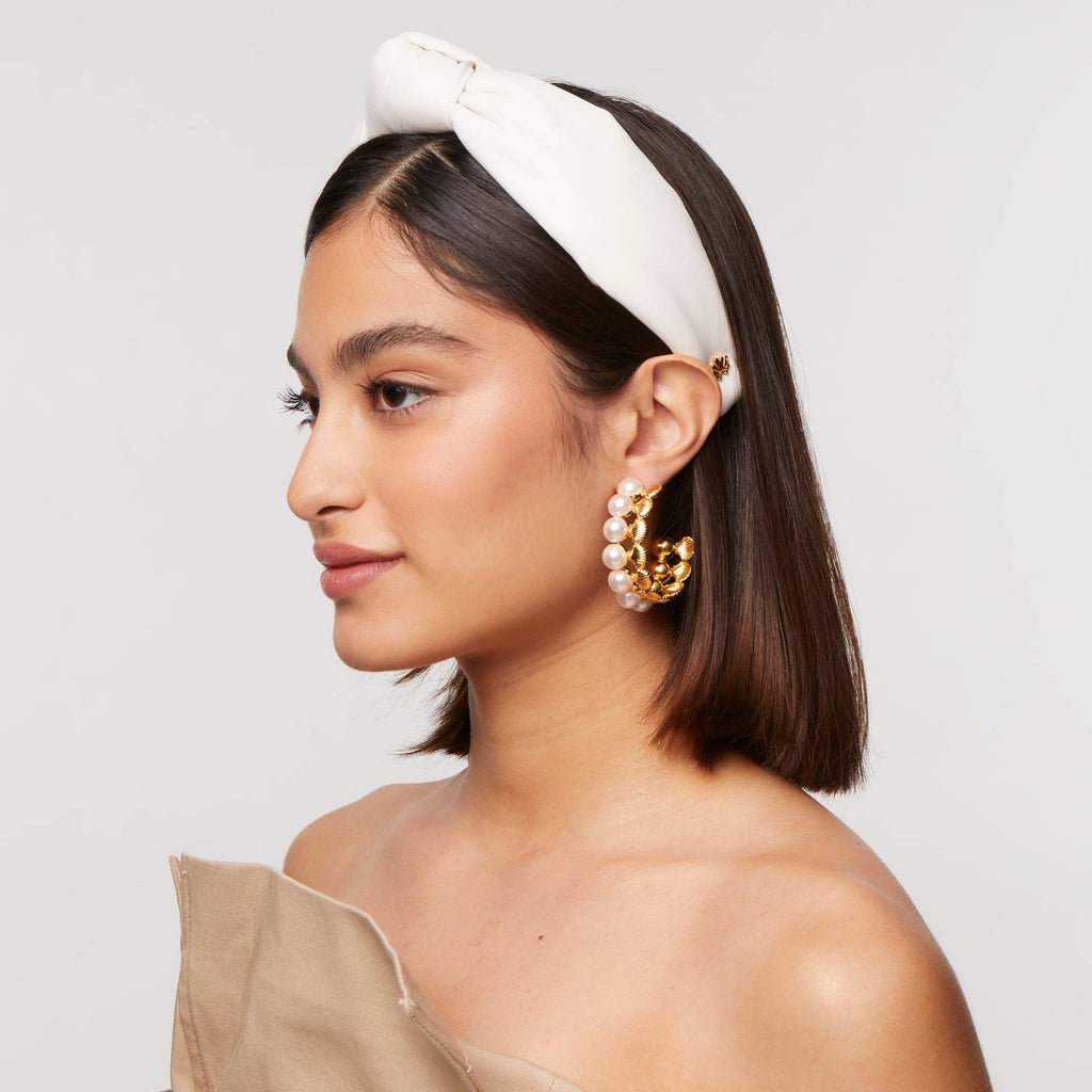 Chic Porcelain Faux Leather Hairband