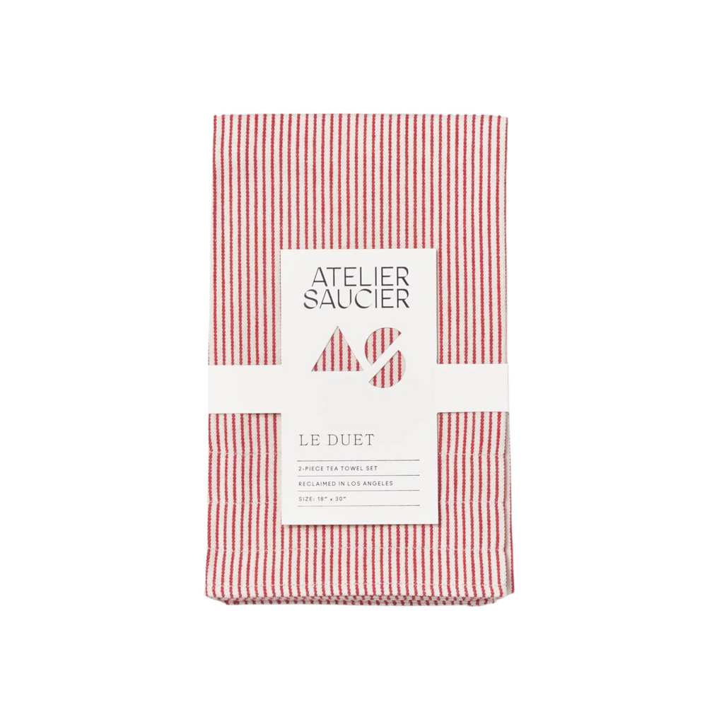 Atelier Saucier - Set of 2 Red Striped Dish Towel