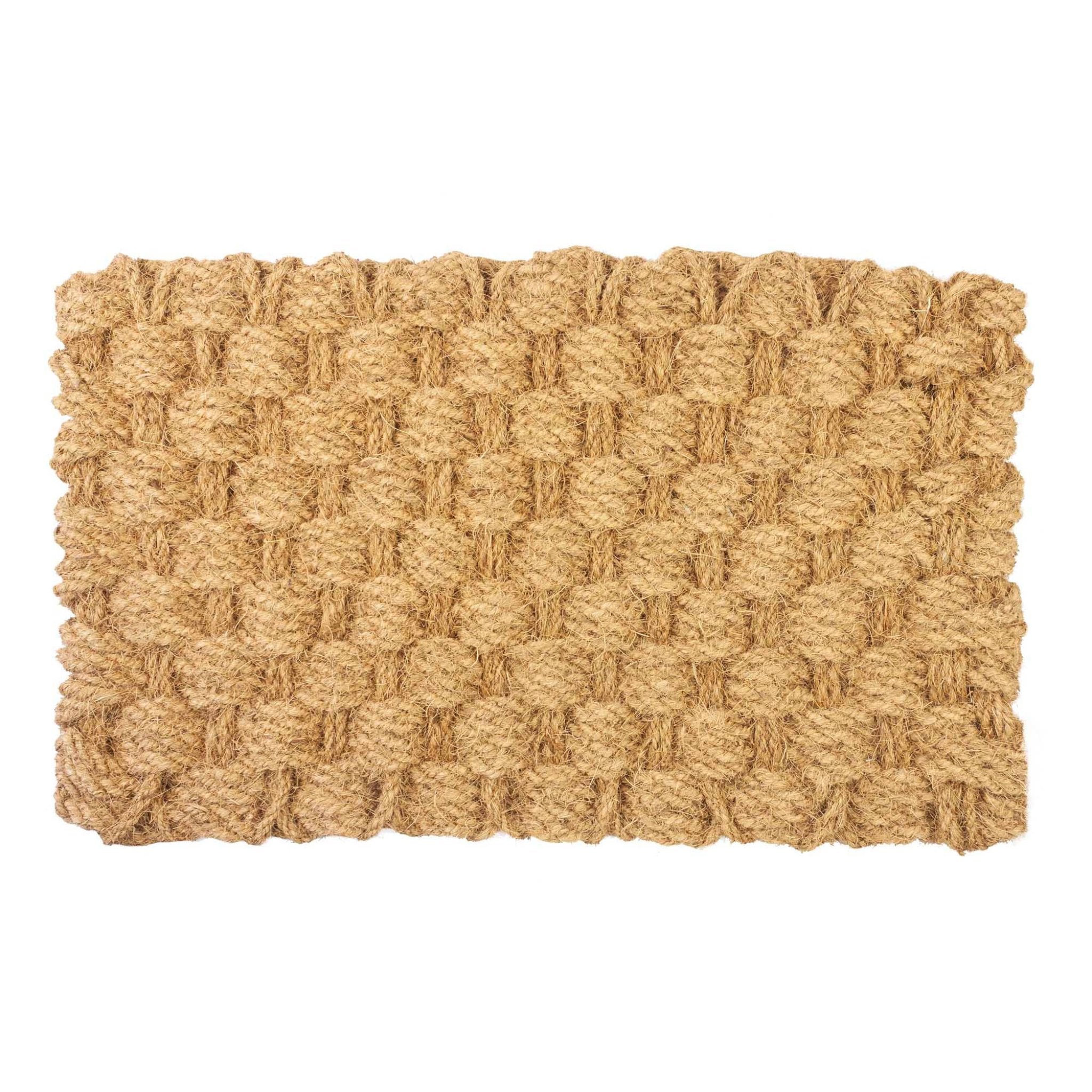 Basket Weave Woven Coconut Fiber Doormat