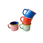 BORNN Colorama Enamelware Mug: Electric Blue with Coral - Shoppe Details and Design