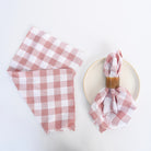 Handwoven Cotton Napkins: Set of 2 in Pink Gingham - Shoppe Details and Design