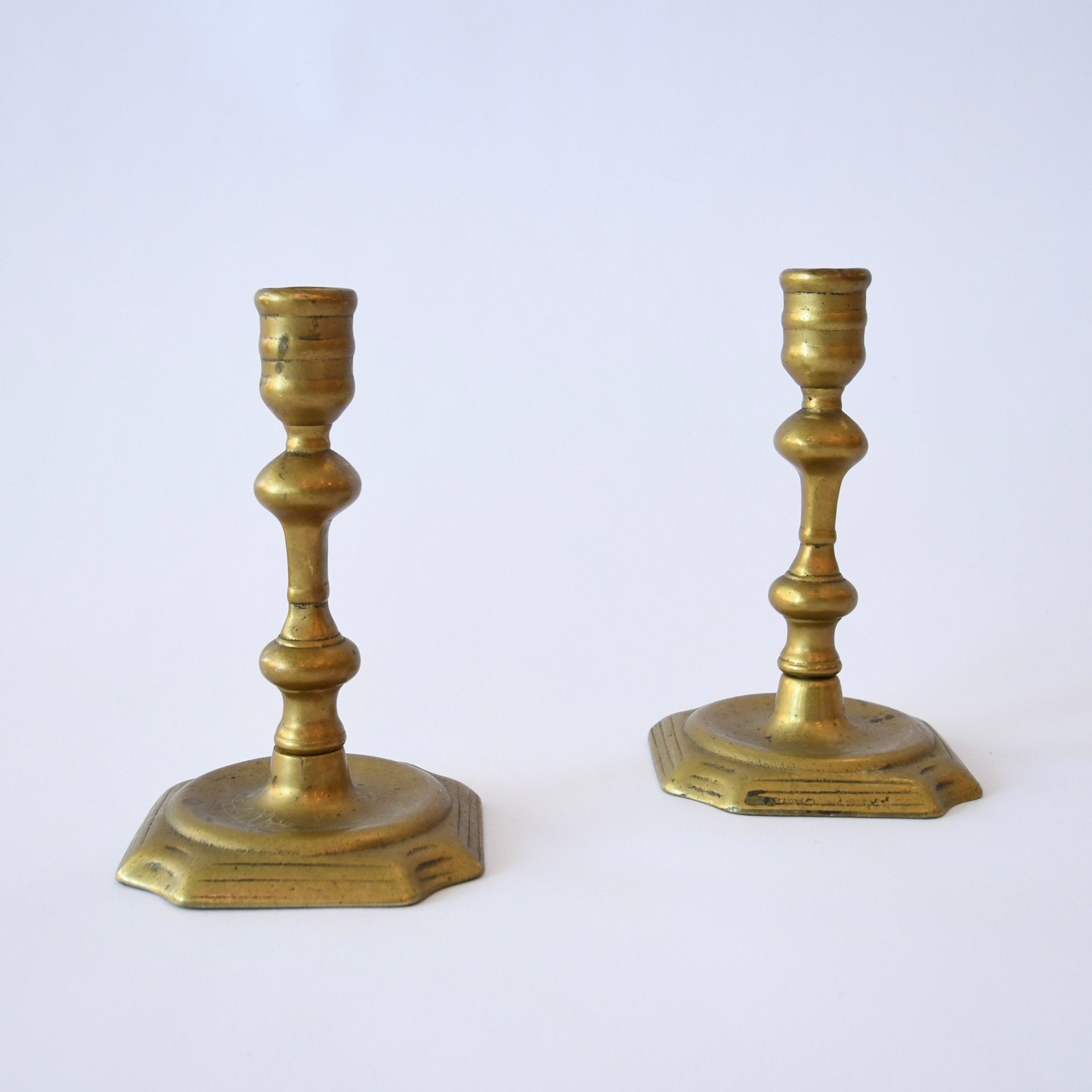 Vintage Brass Candlesticks - Set of 2