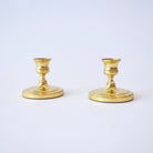 Shiny Brass Candleholders - Set of 2