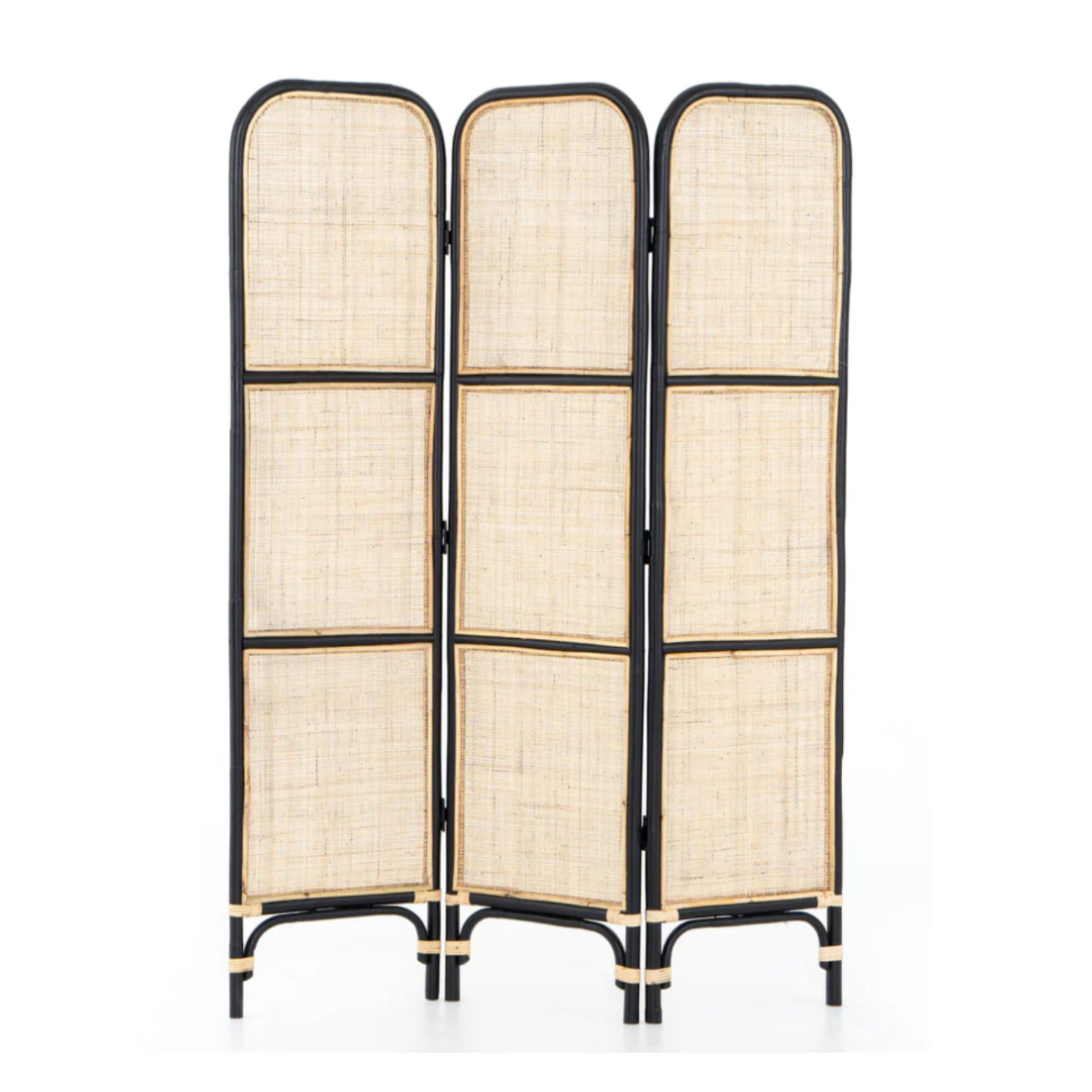 Lightweight Tropical Cane Folding Screen - Room Divider