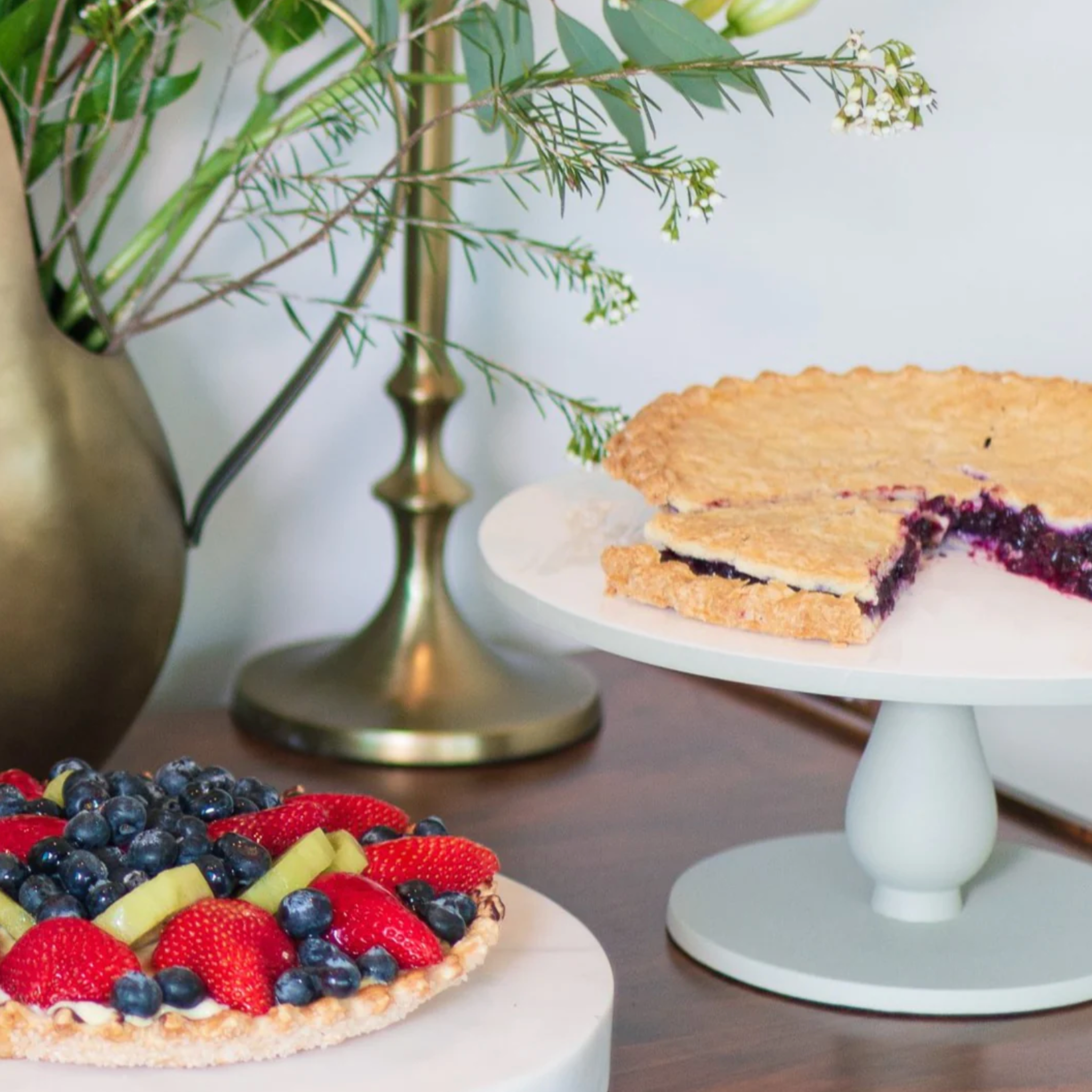 Elegant Dove Enamel Cake Stand |  Stylish Dessert Presentation | Dove Enamel Cake Stand | Elegant Centerpiece for Desserts - Shoppe Details and Design