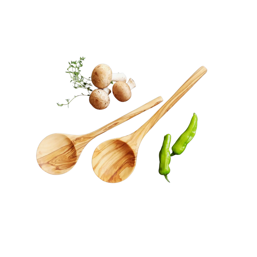 Artisan-Crafted Olive Wood Salad Spoon from Tunisia