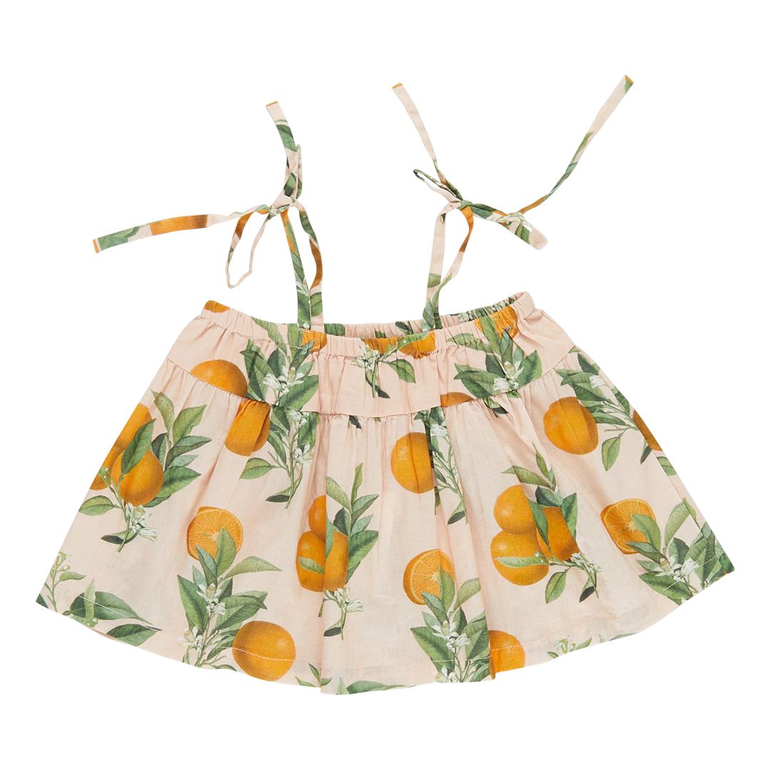 Girls Stella Top in Pink Botanical Oranges | Fun and Casual Fashion | Pink Chicken - Shoppe Details and Design