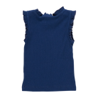 Pink Chicken- Girls Organic Ruffle Rib Tank in Navy - Shoppe Details and Design