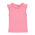 Pink Chicken- Girls Organic Ruffle Rib Tank in Confetti Pink - Shoppe Details and Design