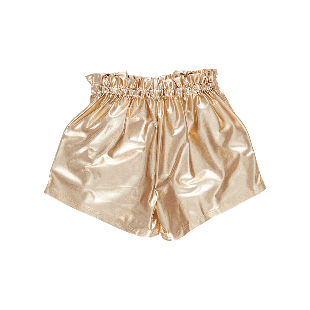 Pink Chicken- Girls Theodore Short in Gold Lame - Shoppe Details and Design