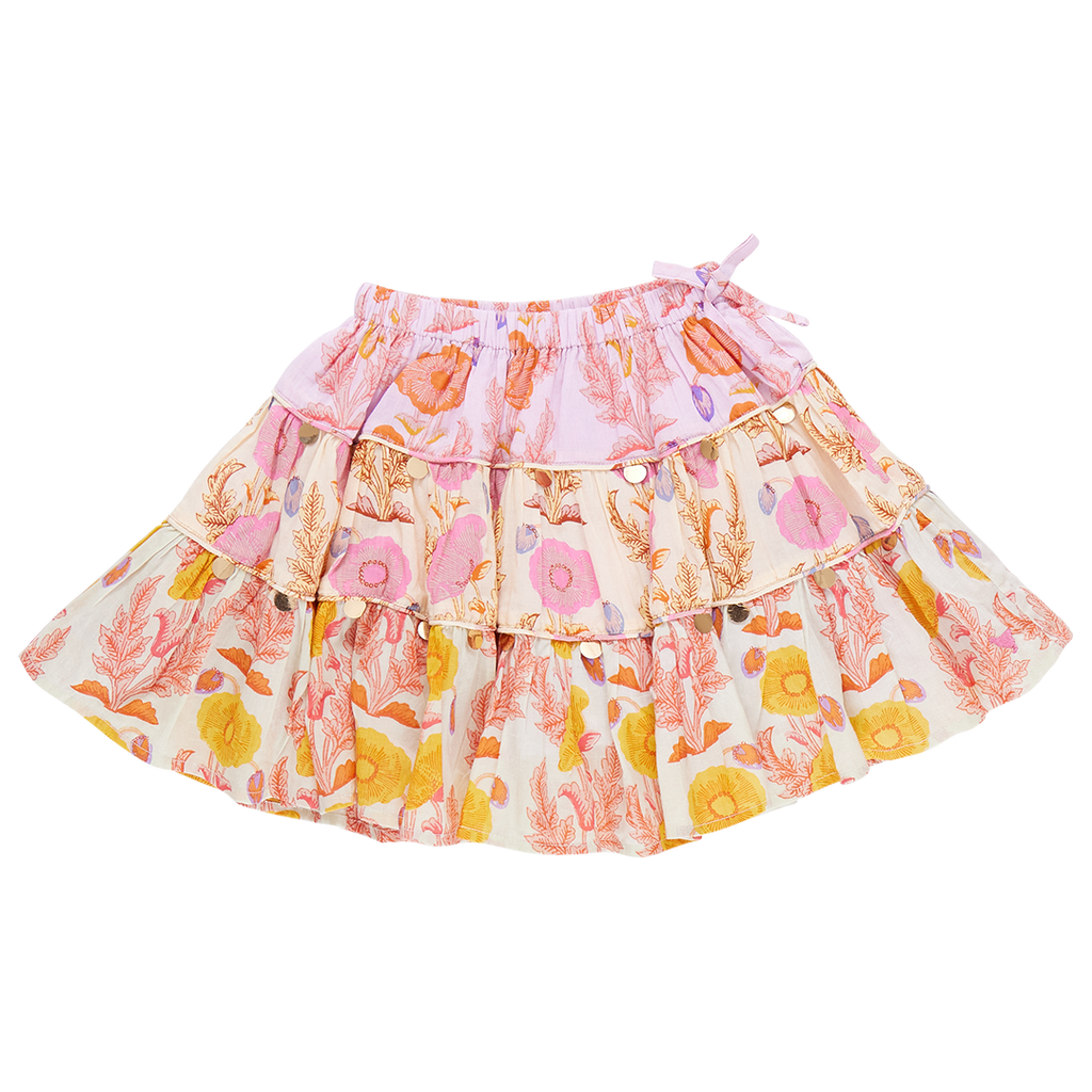 Girls Allie Skirt in Gilded Floral Mix | Boho Chic Vibes | Pink Chicken - Shoppe Details and Design