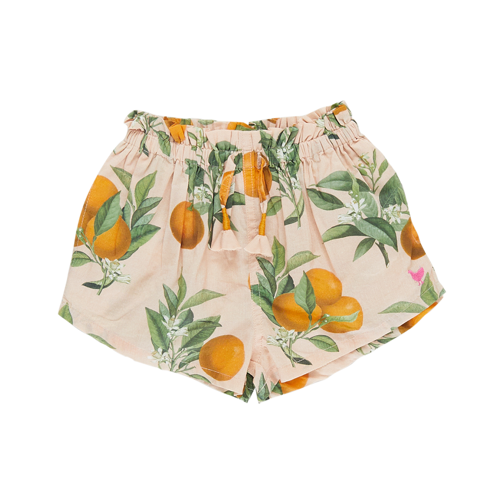 Girls Theodore Short in Pink Botanical Oranges | Spring Staple | Pink Chicken - Shoppe Details and Design
