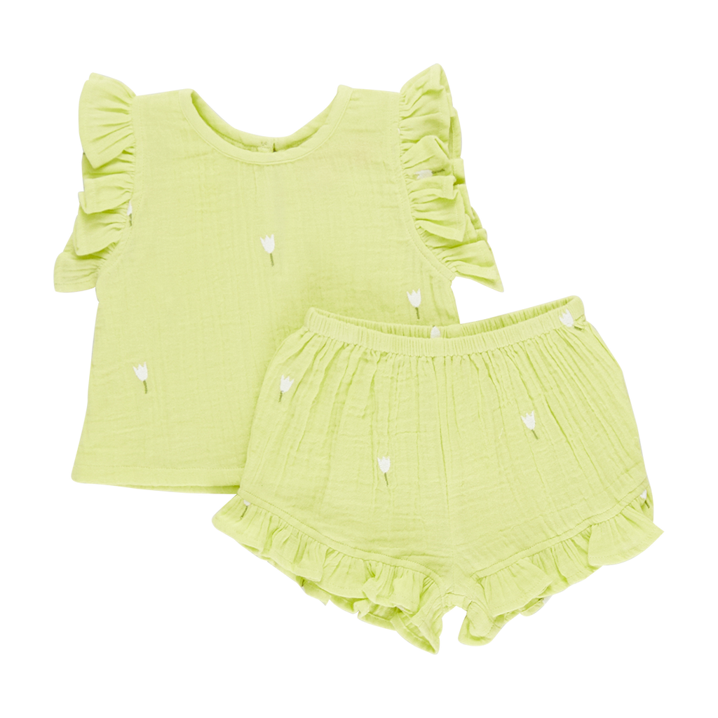 Girls Roey 2-Piece Set in Tulip Embroidery | Casual Comfort by Pink Chicken | Girls Wear - Shoppe Details and Design