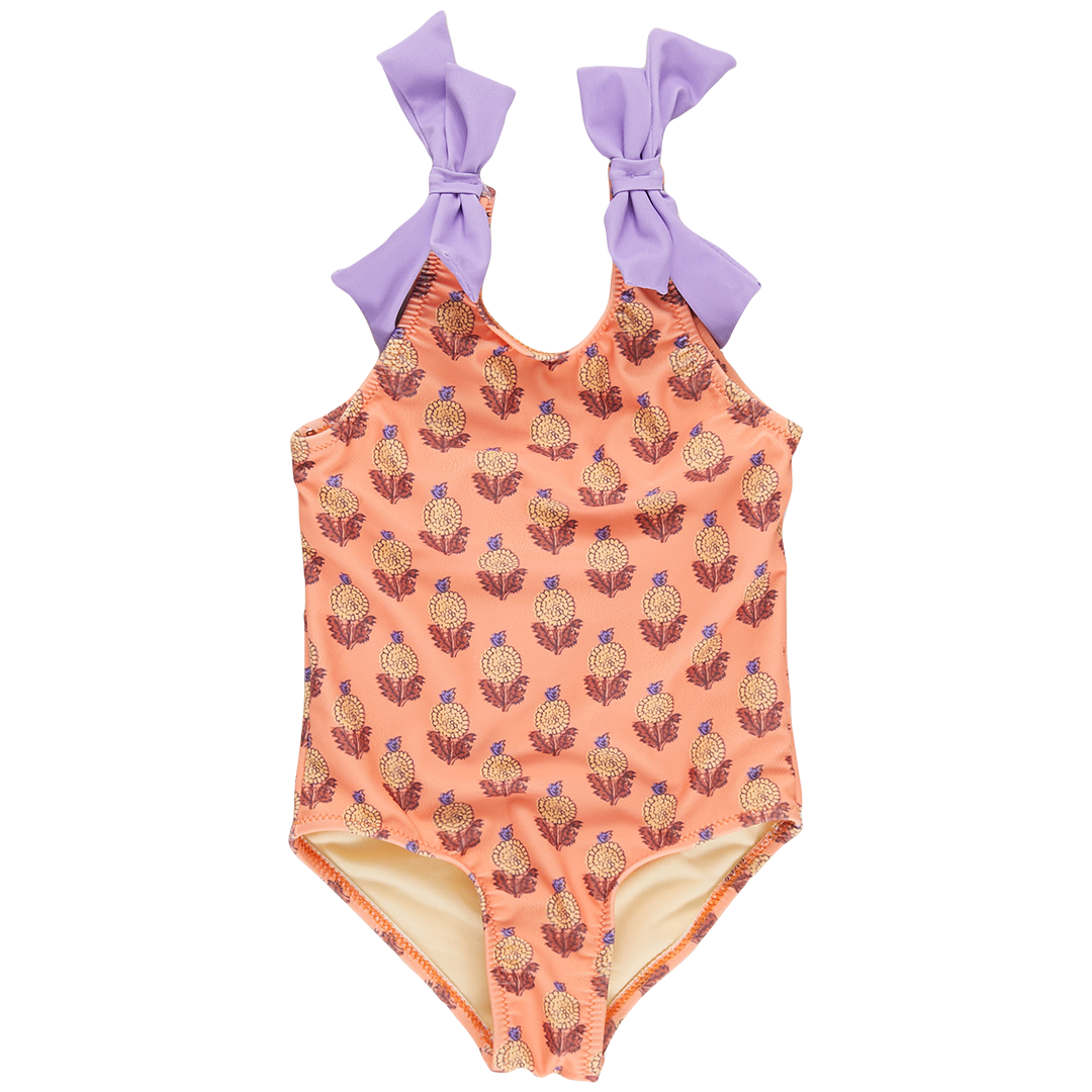 Pink Chicken- Girls Shelly Suit in Orange Dahlia - Shoppe Details and Design