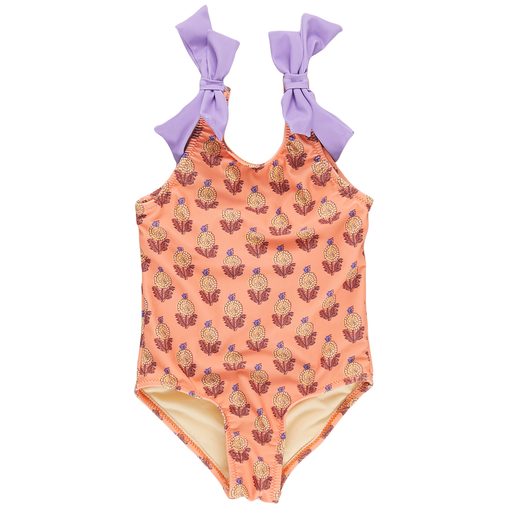 Pink Chicken- Girls Shelly Suit in Orange Dahlia - Shoppe Details and Design