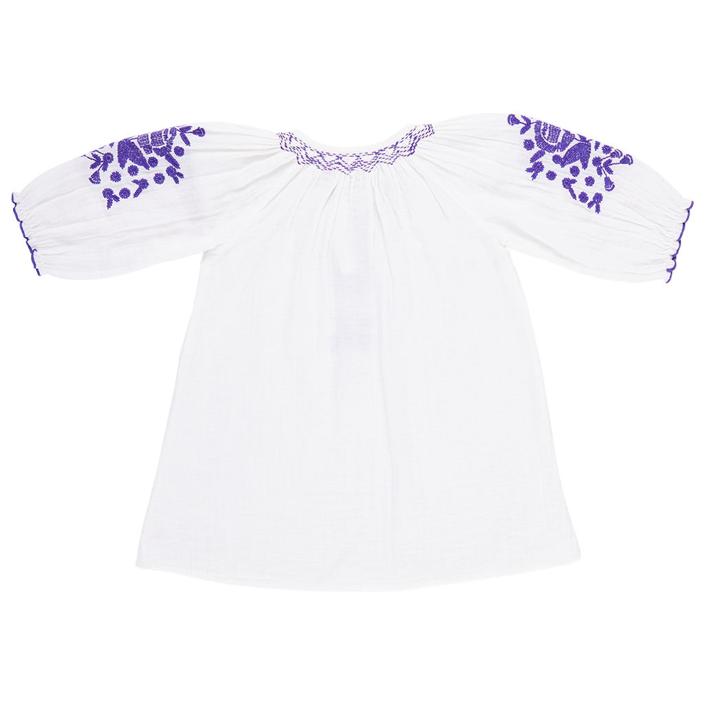 Pink Chicken- Girls Ava Coverup Dress in Gardenia White Embroidery