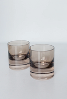 Estelle Colored Glass Gray Smoke Rock Glasses - Set of 2 - Shoppe Details and Design