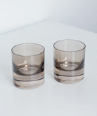 Estelle Colored Glass Gray Smoke Rock Glasses - Set of 2 - Shoppe Details and Design