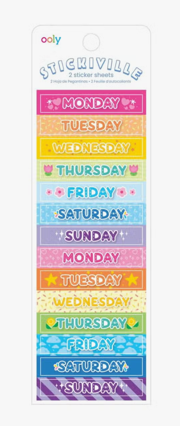 Ooly Stickiville Stickers- Days of the Week - Shoppe Details and Design