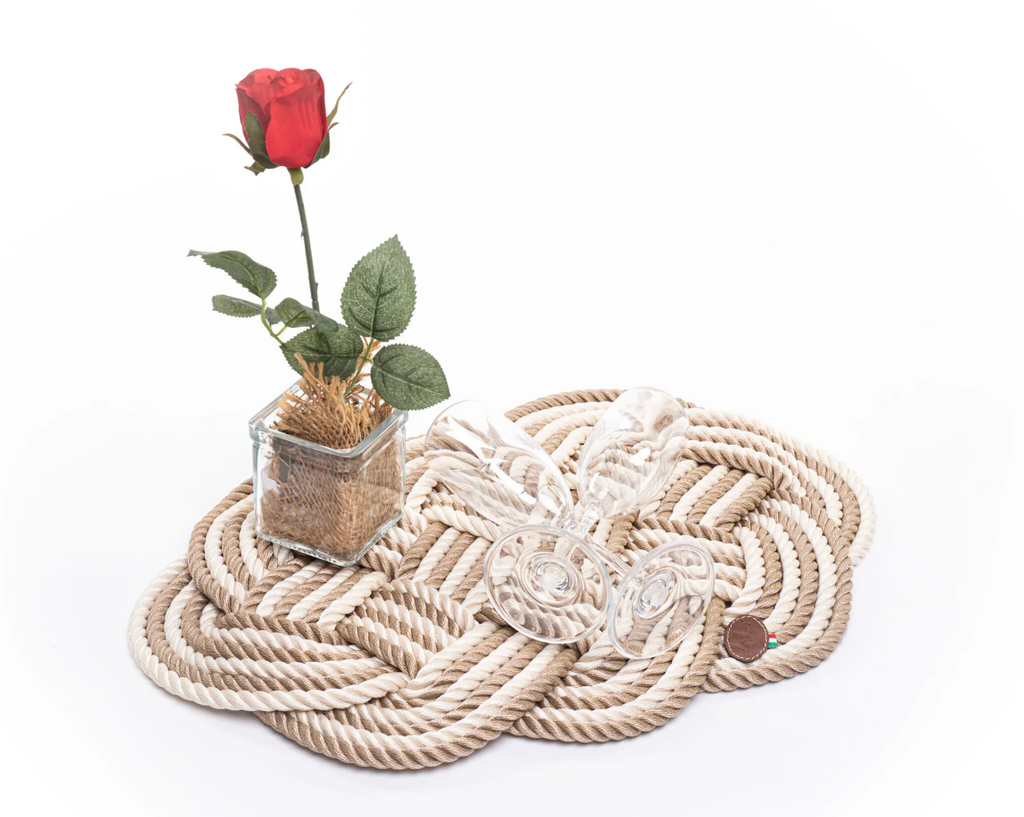 Marricreo Oval Rope Centerpiece, Beige-Cream - Shoppe Details and Design