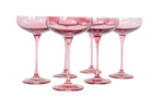 Estelle Colored Glass Rose Champagne Coupe Set - Set of 6 - Shoppe Details and Design