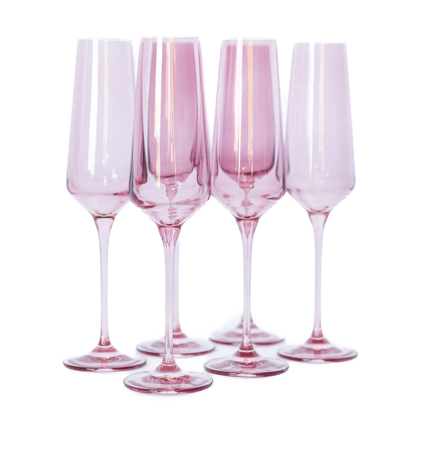 Estelle Colored Glass Rose Champagne Flute Set - Set of 6 - Shoppe Details and Design