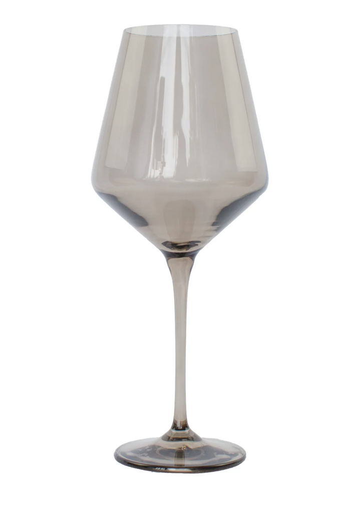 Estelle Colored Glass Gray Smoke Wine Stemware Set - Set of 6 - Shoppe Details and Design