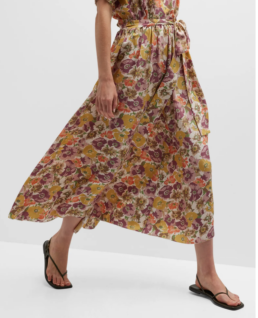 The Great Papyrus Floral Silk Skirt