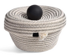 Handmade Medium Knob 6-inch Woven Storage Basket with Lid - Shoppe Details and Design