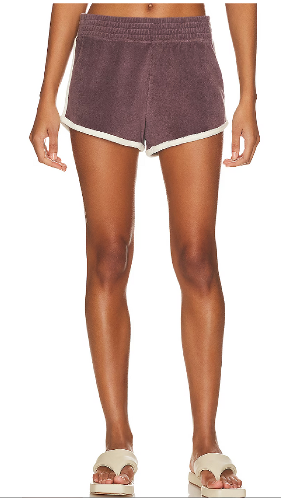 The Great Microterry Plum Track Short in Vintage Mulberry