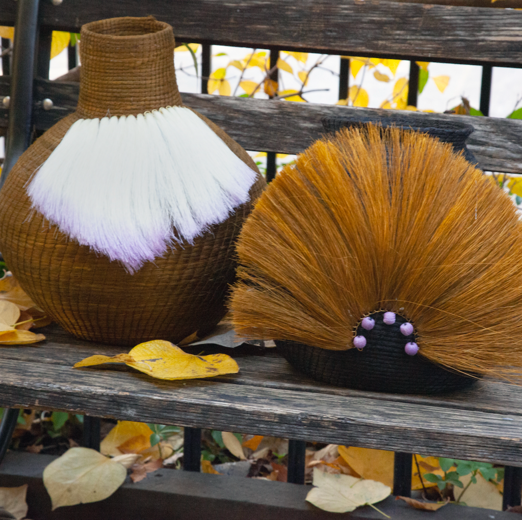 Charlie Sprout Black Fanned Out Bulbous Vase - Shoppe Details and Design